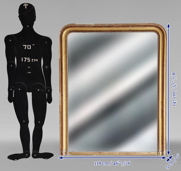 Overmantel in gilded wood in the Restoration style with rounded corners Overmantel in gilded wood in the Restoration style with rounded corners-7