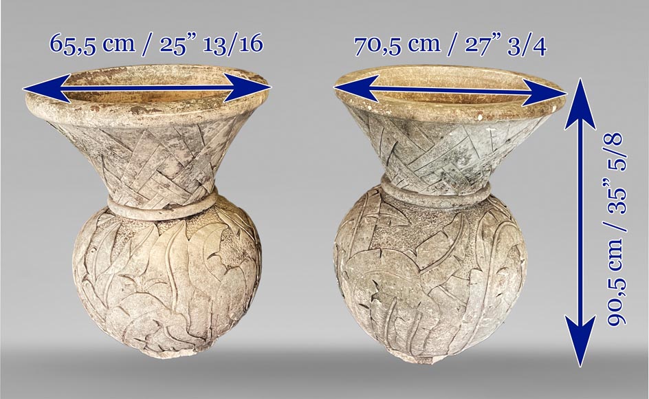 Pair of stone garden vases Pair of stone garden vases-6