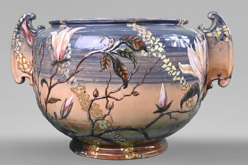 Emile GALLÉ, important vase with floral decoration Emile GALLÉ, important vase with floral decoration-2