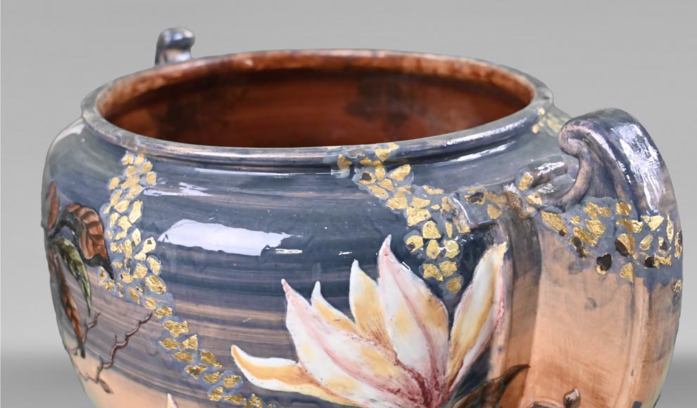 Emile GALLÉ, important vase with floral decoration Emile GALLÉ, important vase with floral decoration-4