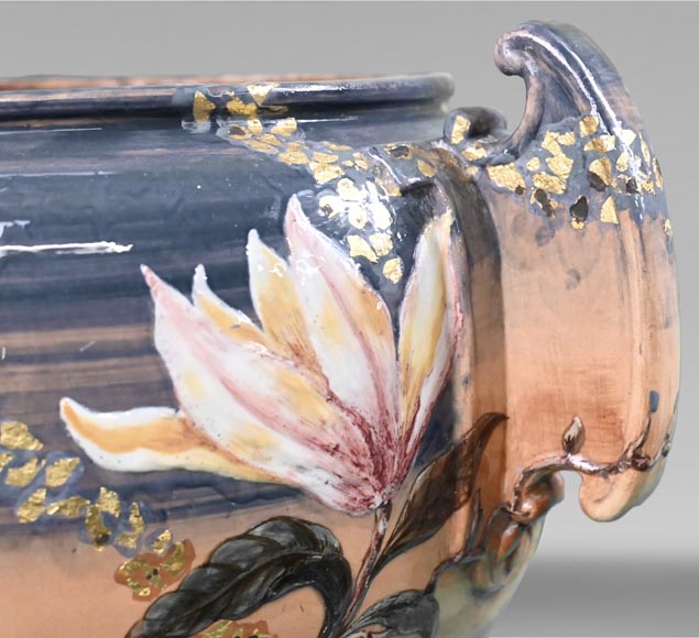 Emile GALLÉ, important vase with floral decoration Emile GALLÉ, important vase with floral decoration-5