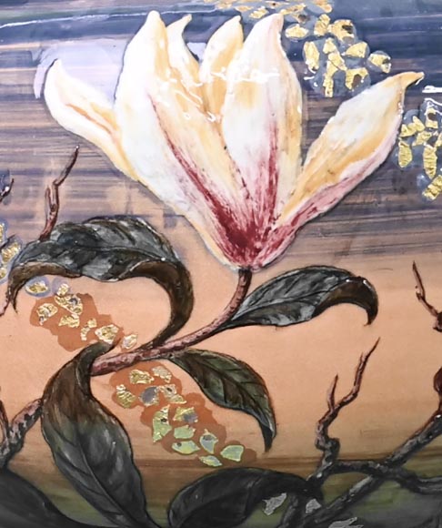 Emile GALLÉ, important vase with floral decoration Emile GALLÉ, important vase with floral decoration-6