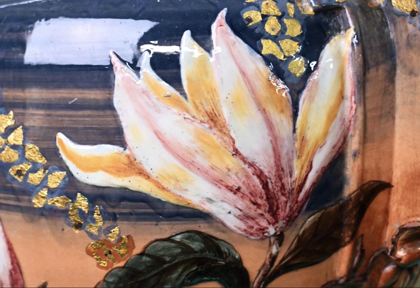 Emile GALLÉ, important vase with floral decoration Emile GALLÉ, important vase with floral decoration-7