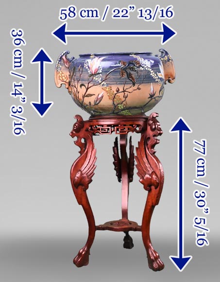 Emile GALLÉ, important vase with floral decoration Emile GALLÉ, important vase with floral decoration-13