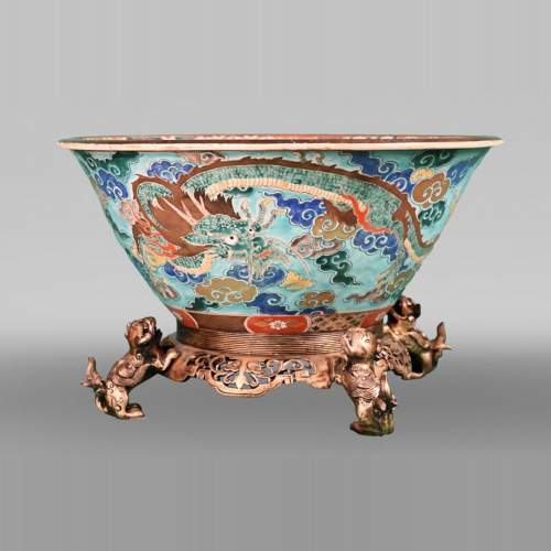 Alphonse Giroux, the Japonism style koi carp bowl