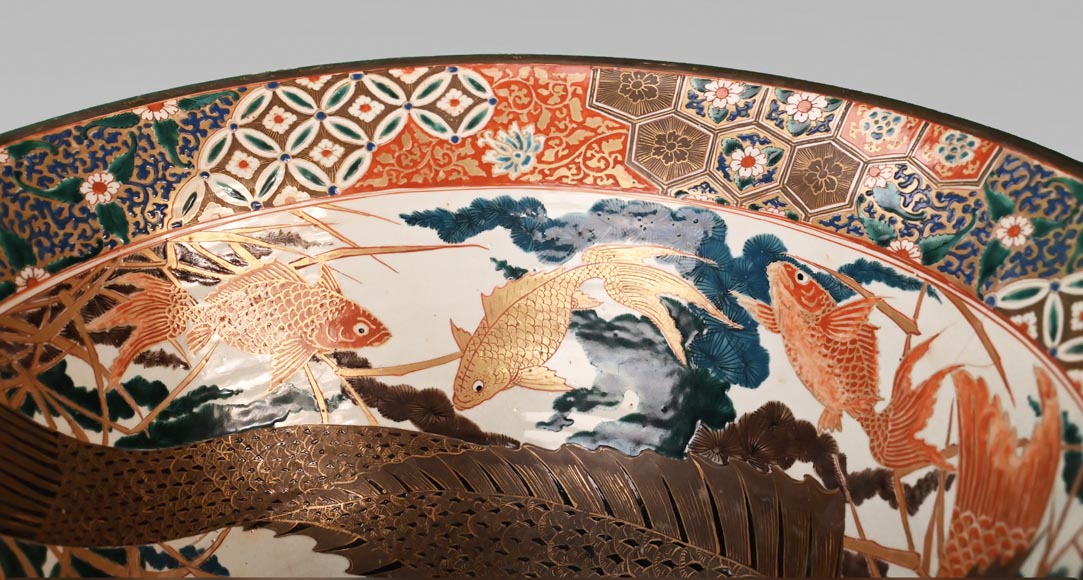 Alphonse Giroux, the Japonism style koi carp bowl  Alphonse Giroux, the Japonism style koi carp bowl-3