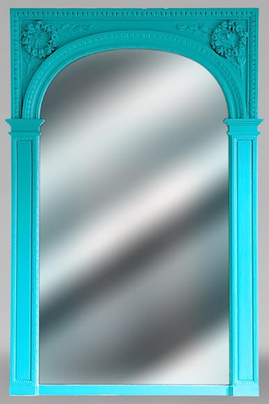 Small trumeau of Louis XVI style with pediment decorated in half circle Small trumeau of Louis XVI style with pediment decorated in half circle-0