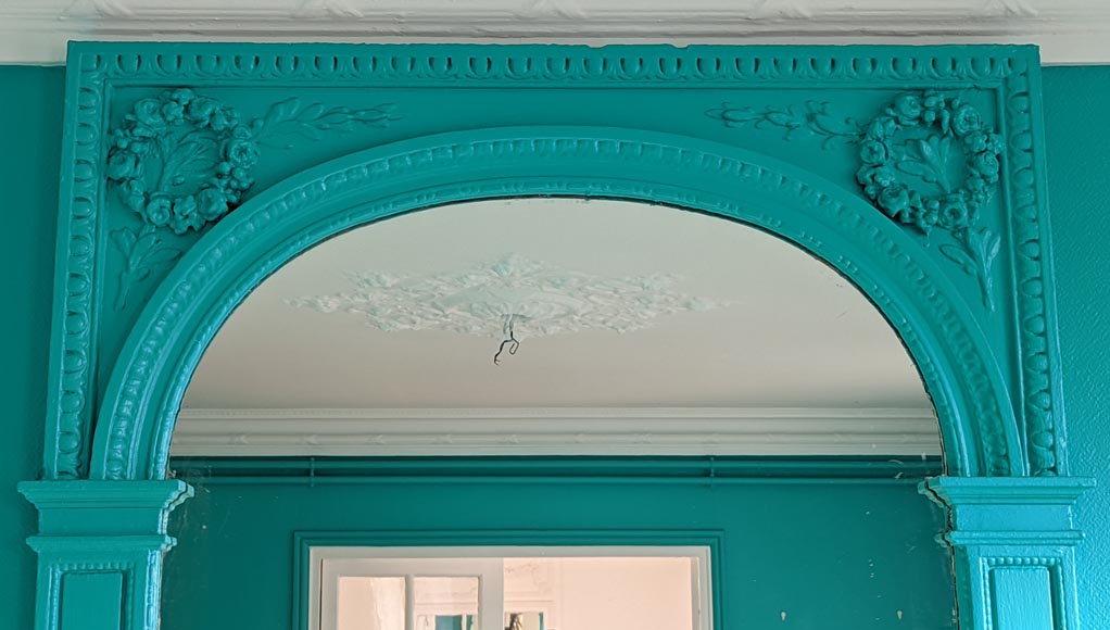 Small trumeau of Louis XVI style with pediment decorated in half circle Small trumeau of Louis XVI style with pediment decorated in half circle-1