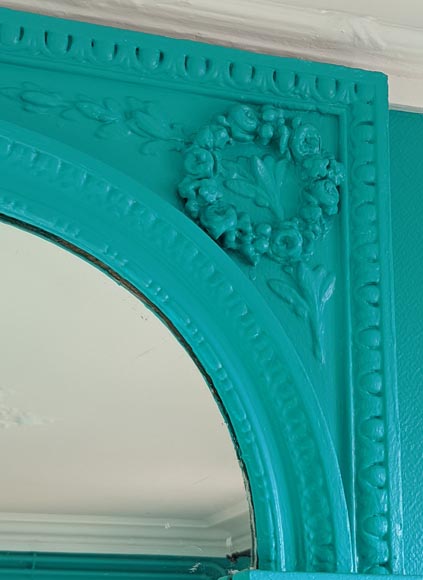 Small trumeau of Louis XVI style with pediment decorated in half circle Small trumeau of Louis XVI style with pediment decorated in half circle-2