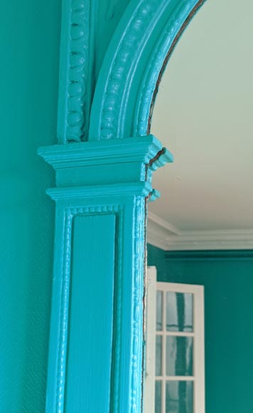 Small trumeau of Louis XVI style with pediment decorated in half circle Small trumeau of Louis XVI style with pediment decorated in half circle-3