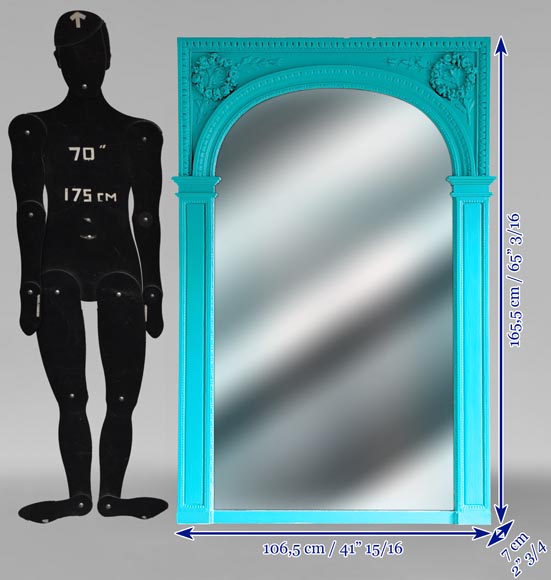 Small trumeau of Louis XVI style with pediment decorated in half circle Small trumeau of Louis XVI style with pediment decorated in half circle-5