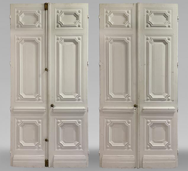 Pair of large, richly decorated Napoleon III-style double doors Pair of large, richly decorated Napoleon III-style double doors-0