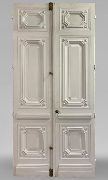 Pair of large, richly decorated Napoleon III-style double doors Pair of large, richly decorated Napoleon III-style double doors-1