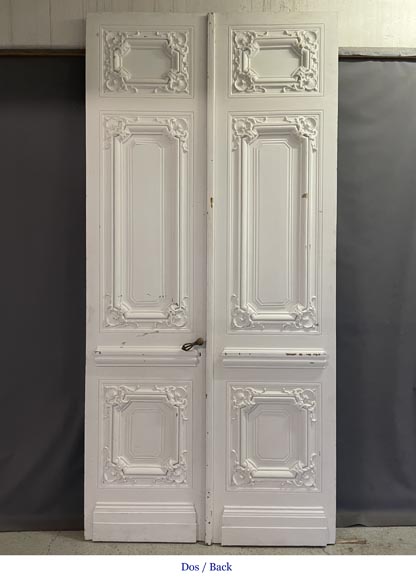Pair of large, richly decorated Napoleon III-style double doors Pair of large, richly decorated Napoleon III-style double doors-8
