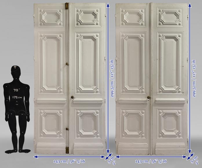 Pair of large, richly decorated Napoleon III-style double doors Pair of large, richly decorated Napoleon III-style double doors-19