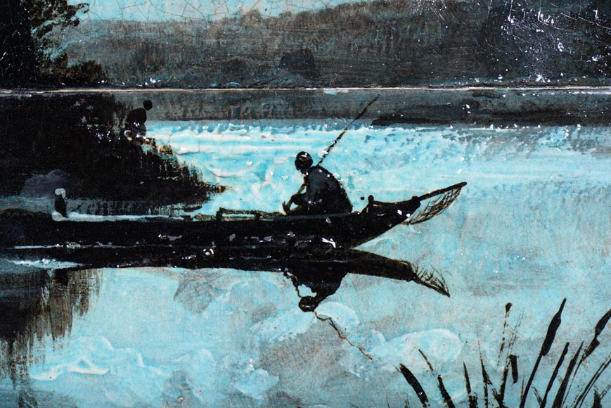 Glazed Earthenware Wall Panel with Nocturnal Landscape Glazed Earthenware Wall Panel with Nocturnal Landscape-3