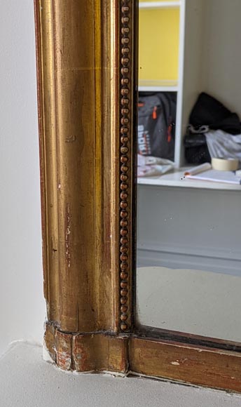 Louis-Philippe style gilded trumeau with pearl decoration Louis-Philippe style gilded trumeau with pearl decoration-4