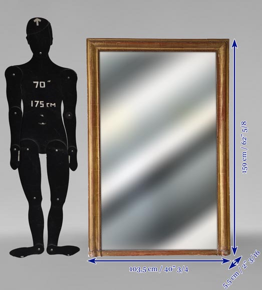 Louis-Philippe style gilded trumeau with pearl decoration Louis-Philippe style gilded trumeau with pearl decoration-5