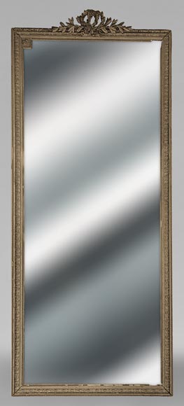 Large painted Louis XVI style overmantel with double laurel crown Large painted Louis XVI style overmantel with double laurel crown-0