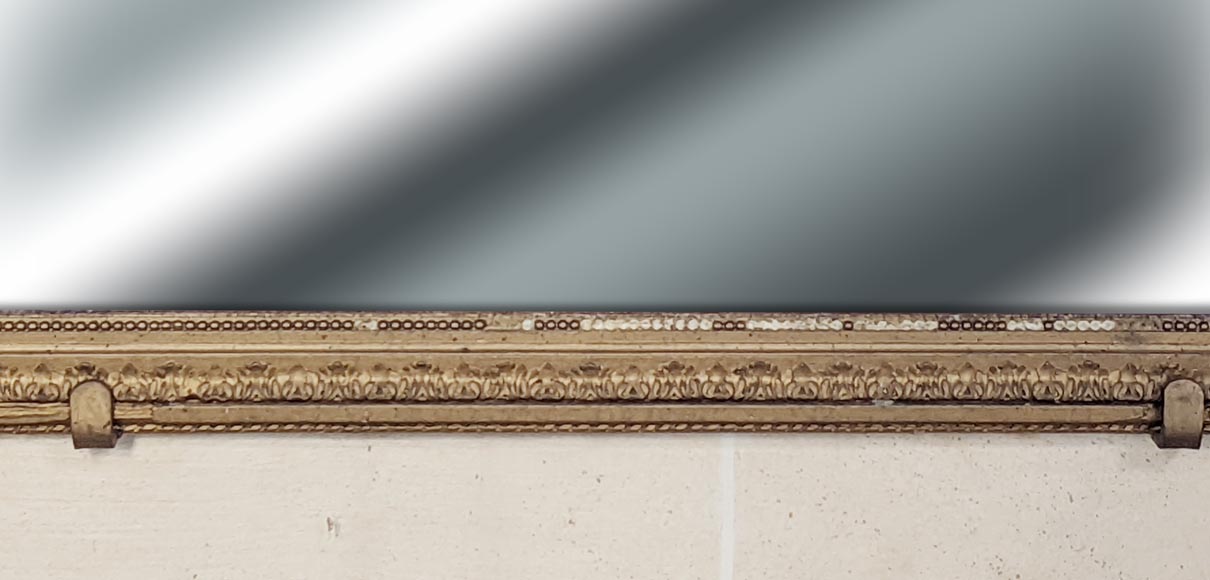 Large painted Louis XVI style overmantel with double laurel crown Large painted Louis XVI style overmantel with double laurel crown-4