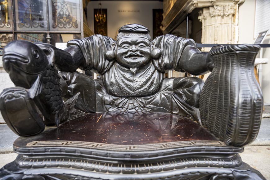 Pair of Japanese Carved Armchairs – Ebisu and Daikoku Pair of Japanese Carved Armchairs – Ebisu and Daikoku-1