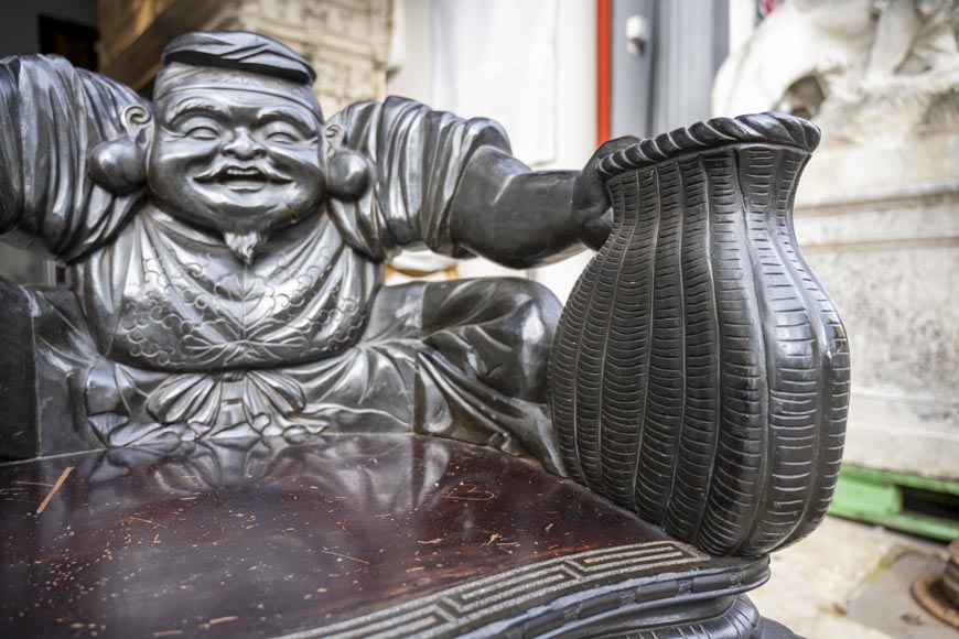 Pair of Japanese Carved Armchairs – Ebisu and Daikoku Pair of Japanese Carved Armchairs – Ebisu and Daikoku-4