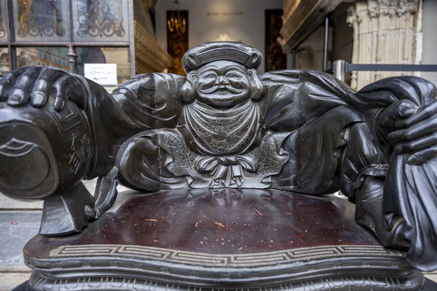 Pair of Japanese Carved Armchairs – Ebisu and Daikoku Pair of Japanese Carved Armchairs – Ebisu and Daikoku-5