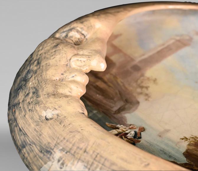 A rare piece by Emile GALLÉ, moon and landscape fantasy after Joseph Vernet A rare piece by Emile GALLÉ, moon and landscape fantasy after Joseph Vernet-3