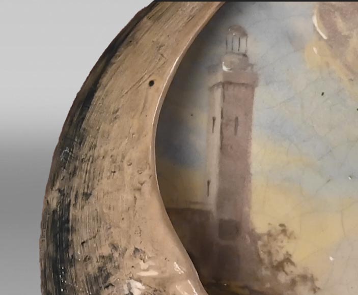 A rare piece by Emile GALLÉ, moon and landscape fantasy after Joseph Vernet A rare piece by Emile GALLÉ, moon and landscape fantasy after Joseph Vernet-6