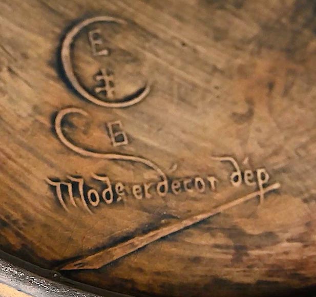 A rare piece by Emile GALLÉ, moon and landscape fantasy after Joseph Vernet A rare piece by Emile GALLÉ, moon and landscape fantasy after Joseph Vernet-9