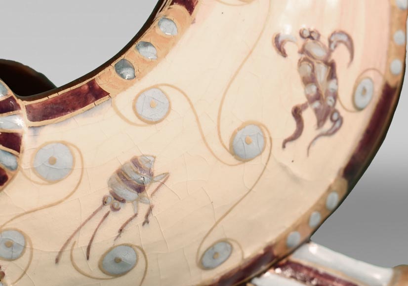 A precious Egyptian ship, a rare earthenware piece by Emile GALLÉ A precious Egyptian ship, a rare earthenware piece by Emile GALLÉ-6