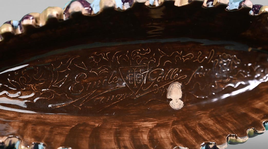 A precious Egyptian ship, a rare earthenware piece by Emile GALLÉ A precious Egyptian ship, a rare earthenware piece by Emile GALLÉ-9