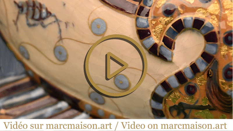 A precious Egyptian ship, a rare earthenware piece by Emile GALLÉ A precious Egyptian ship, a rare earthenware piece by Emile GALLÉ-0