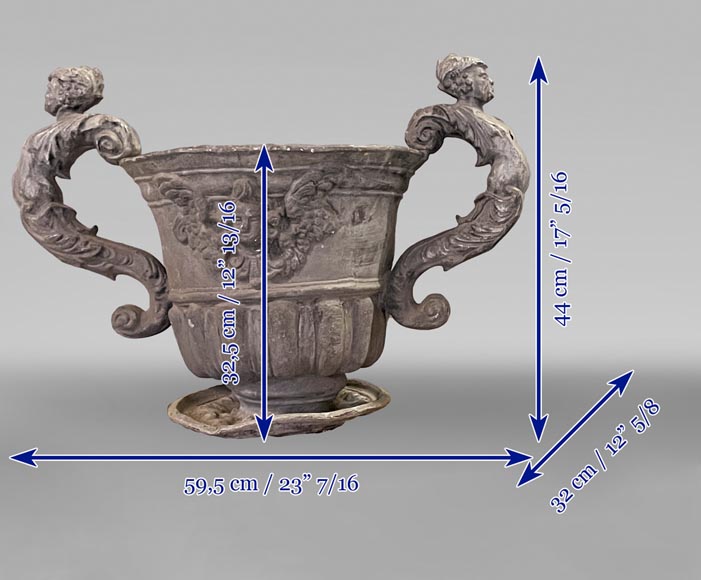 English Baroque lead urn, Bulbeck Foundry, 19th century English Baroque lead urn, Bulbeck Foundry, 19th century-13