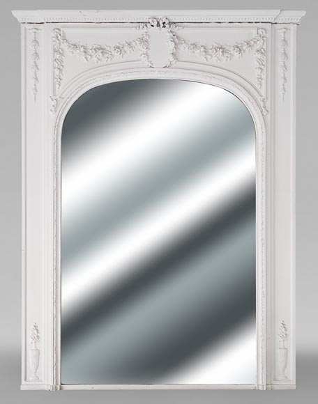 Louis XVI style rounded trumeau adorned with a garland of flowers Louis XVI style rounded trumeau adorned with a garland of flowers-0