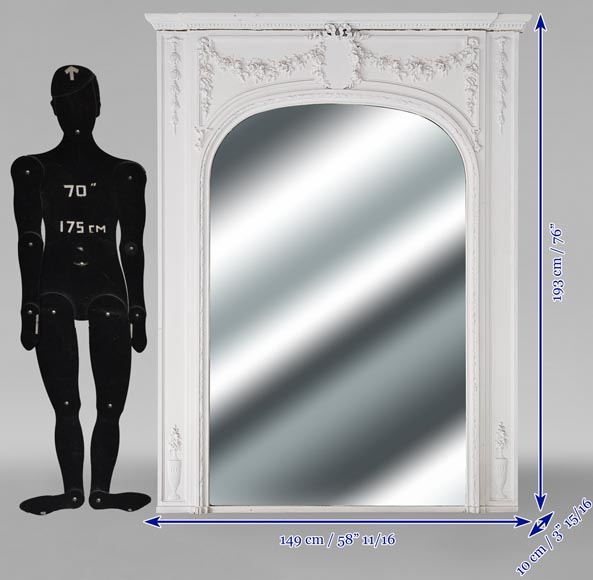 Louis XVI style rounded trumeau adorned with a garland of flowers Louis XVI style rounded trumeau adorned with a garland of flowers-7