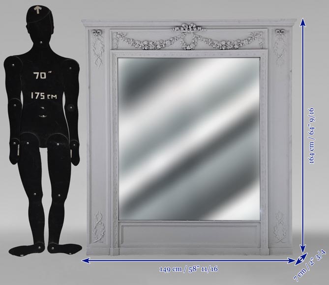 Trumeau with flower garland decoration in the Louis XVI style Trumeau with flower garland decoration in the Louis XVI style-6