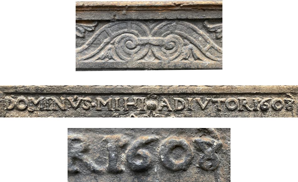 Fireback with the arms of Phillipe II of Spain dated 1608 Fireback with the arms of Phillipe II of Spain dated 1608-4