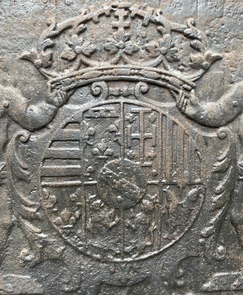 Fireback with the arms of Leopold I, Duke of Lorraine and Bar Fireback with the arms of Leopold I, Duke of Lorraine and Bar-2