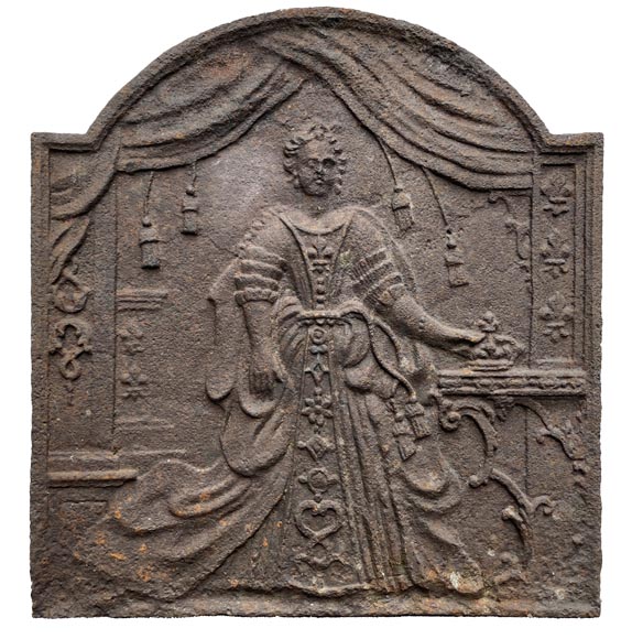 18th century Louis XV style fireback representing the Queen of France Marie Leczinska 18th century Louis XV style fireback representing the Queen of France Marie Leczinska-0