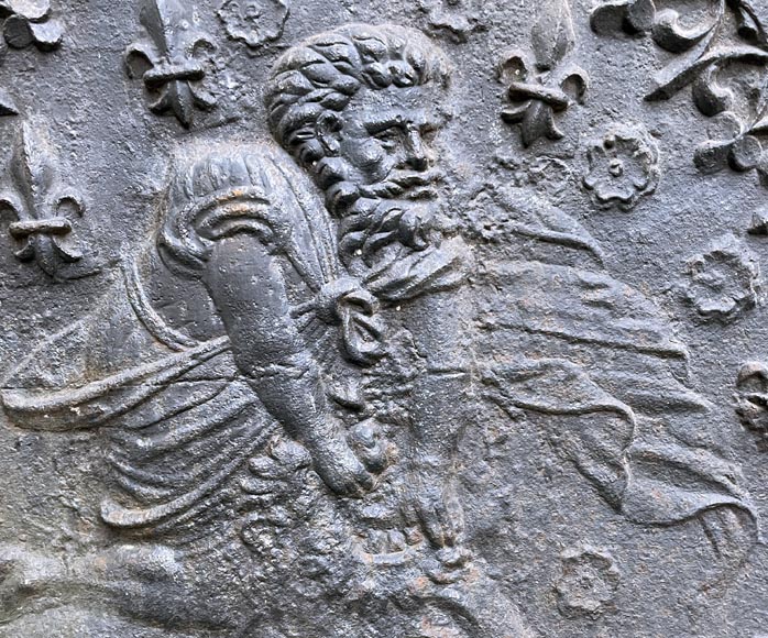 Fireback from the 17th century representing a mythological scene Fireback from the 17th century representing a mythological scene-3