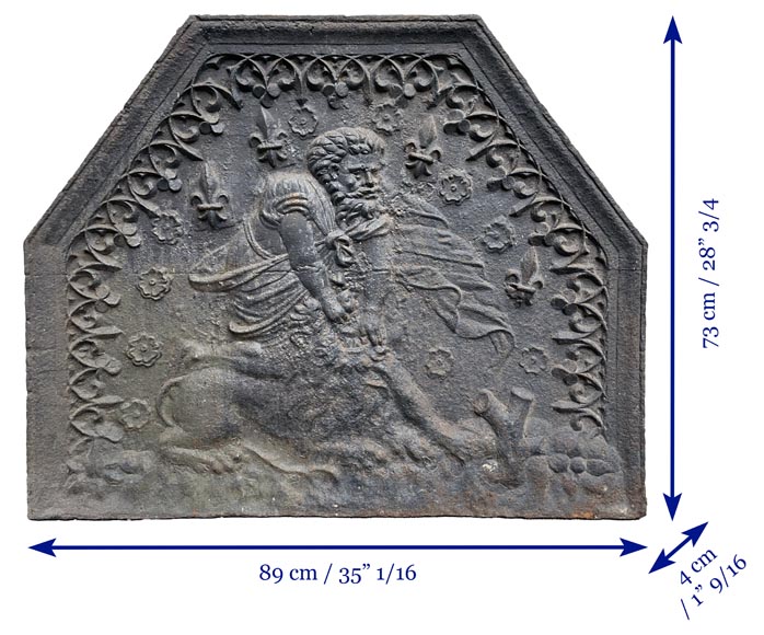 Fireback from the 17th century representing a mythological scene Fireback from the 17th century representing a mythological scene-7