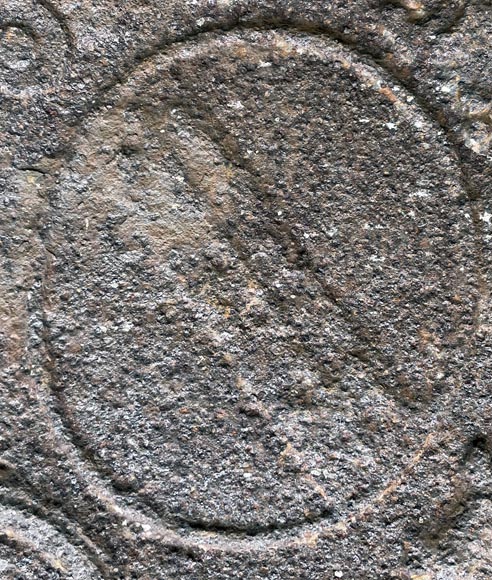 18th century fireback with two shields 18th century fireback with two shields-2