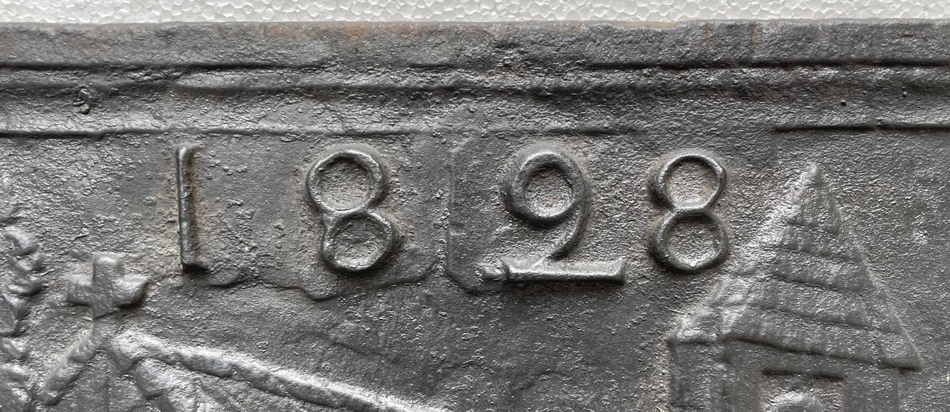 Fireback dated 1828 representing a scene from the tale  Fireback dated 1828 representing a scene from the tale