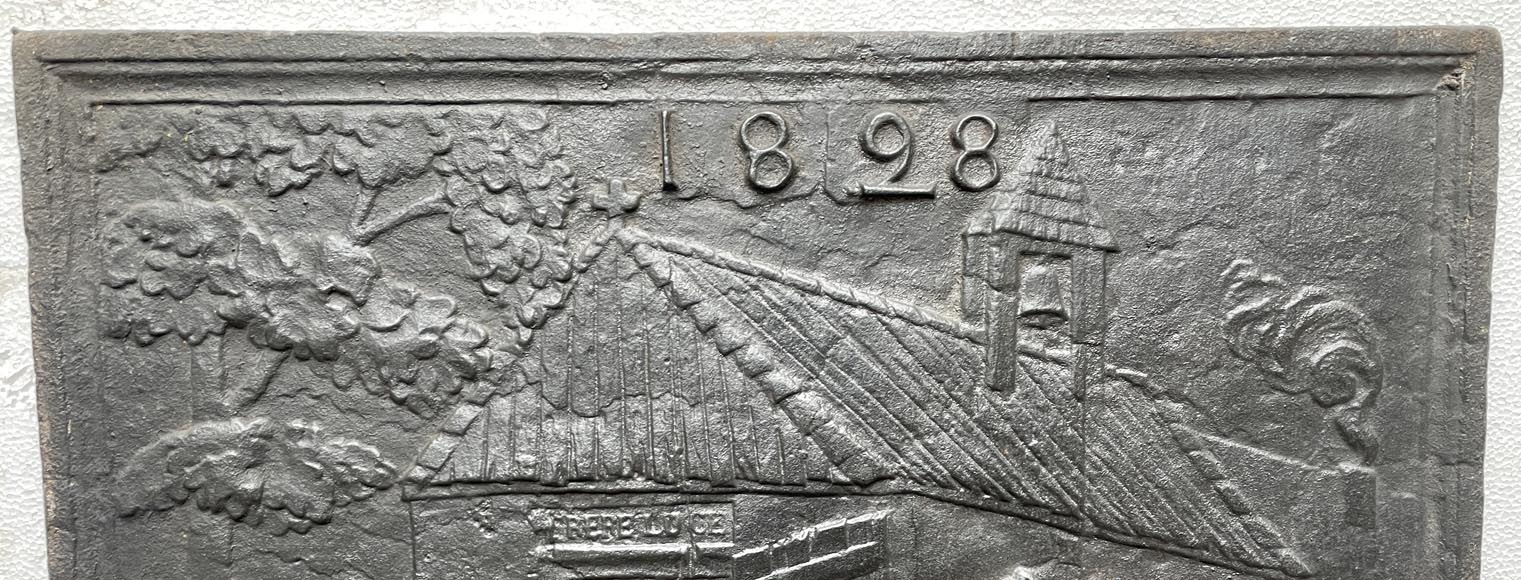 Fireback dated 1828 representing a scene from the tale  Fireback dated 1828 representing a scene from the tale