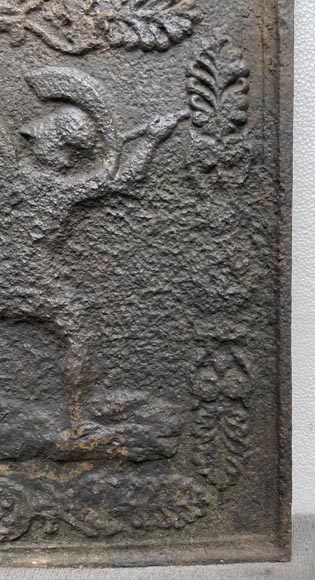 19th century fireback representing a mythological battle scene 19th century fireback representing a mythological battle scene-4