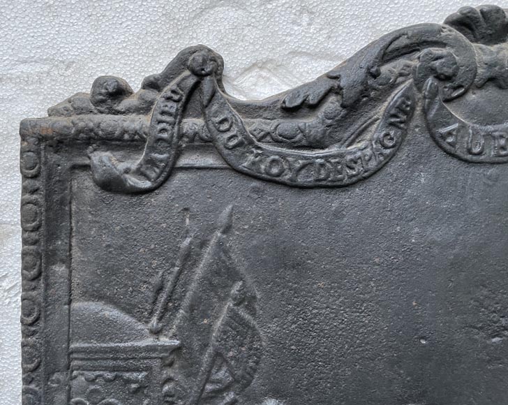 Fireback, dating from the nineteenth century, of the farewell of the King of Spain with the King of France Fireback, dating from the nineteenth century, of the farewell of the King of Spain with the King of France-5