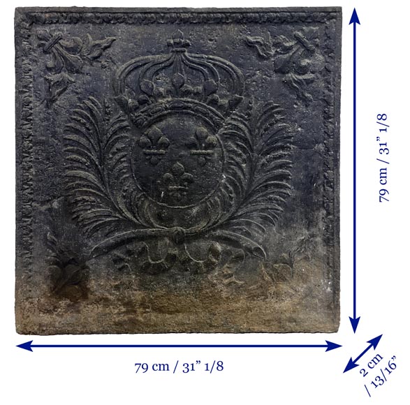 Royal fleur-de-lys fireback Royal fleur-de-lys fireback-6