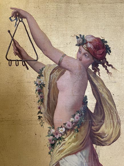 Pair of decorative canvases on the theme of music in the 18th century taste Pair of decorative canvases on the theme of music in the 18th century taste-4