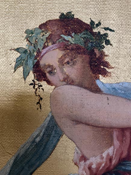 Pair of decorative canvases on the theme of music in the 18th century taste Pair of decorative canvases on the theme of music in the 18th century taste-10